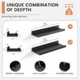 thumbnail image 3 of Floating Picture Ledge Shelves for Wall Set of 8, 16 Inch Solid Wood Wall Shelves with Lip Long Large Nursery Book Shelf for Toys Storage Kids Bookshelf Wall Mounted Living Room Bedroom Decor Frames, 3 of 14