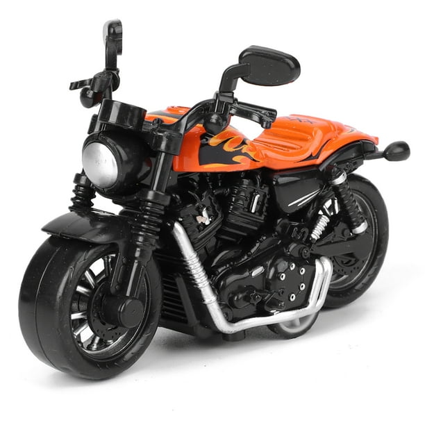 Modelo de juguete de motocicleta de aleación, juguete de vehículo de tracción trasera para niños de alta simulación (naranja)