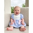 thumbnail image 6 of BemeyourBBs Toddler Baby Girl Summer Plaid Gingham Dress 6 12 18 24 Months 2 3 4 Years Whale Embroidered Plaid Bows Ruffled Trim Crew Neck Short Sleeve A Line Casual Dress, 6 of 9