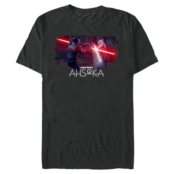 Star Wars Ahsoka Part Four Lightsaber Duel vs Marrok Disney  - Short Sleeve Blended T-Shirt for Adults - Customized-Dark Heather
