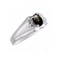 thumbnail image 3 of RYLOS Mens Rings Sterling Silver Classic Design 7X5MM Oval Gemstone & Diamond  Black Star Sapphire March Birthstone Ring Size 12, 3 of 6