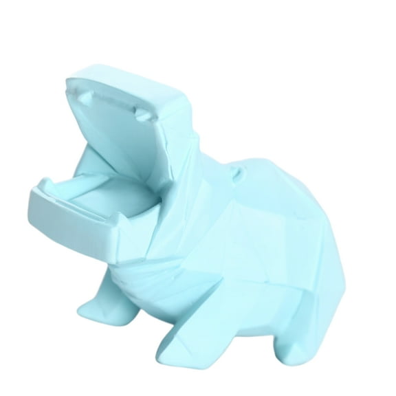 BESTOYARD Hippo Figurine Saving Pot Resin Sky-Blue 1Set