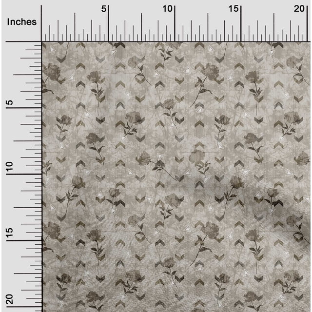 oneOone Rayon Dusty Gray Fabric Floral & Texture Sewing Material Print Fabric By The Yard 56 Inch Wide