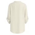 thumbnail image 5 of QGJZVUNL Business Casual Outfits for Women V Neck Shirts with Chest Pockets Dressy Wotk Tops Size 2XL, 5 of 8