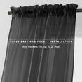 thumbnail image 2 of Solid Sheer Window Drapes, (Set of 2) Multipurpose Sheer Curtains, 40 X 84, Black, 2 of 5