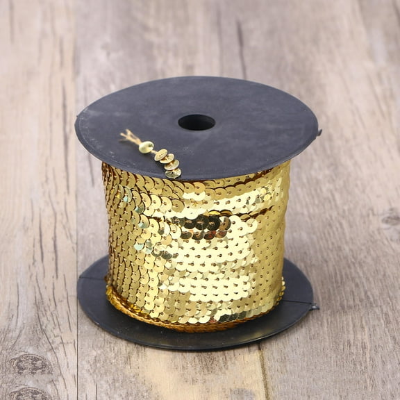 FESTFENDS Sewing Sequins Row Light Golden Flat Sequins Pvc 1Set 6mm X 354In