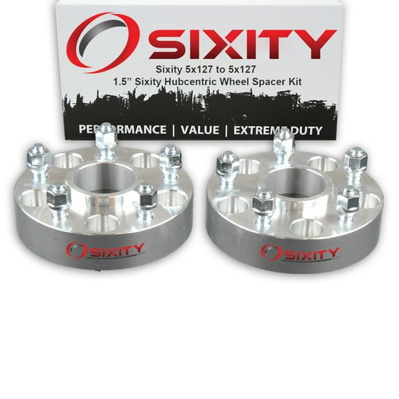 Sixity Auto 2 pc 1.5" 5x127 Wheel Spacers - Pickup Truck SUV 1/2-20tpi 1.25in Hubcentric