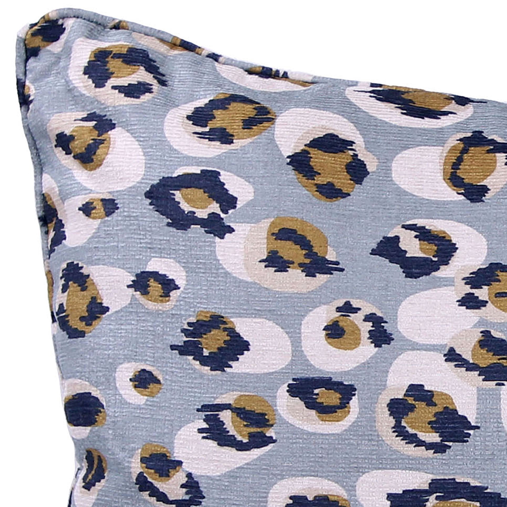 Jordan Manufacturing 20" x 20" Steel Gray Leopard Animal Square Decorative Throw Pillow with Welt