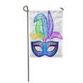 thumbnail image 1 of KDAGR Orange Blue Ornate Venetian Carnival Mask Colorful Feathers Yellow Garden Flag Decorative Flag House Banner 12x18 inch, 1 of 1