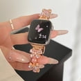 thumbnail image 6 of Butterfly Bracelet Compatible with Apple Watch Bands 41mm/40mm/38mm Slim Bling Jewelry Metal Strap, Shiny Diamond Wristband Replacement for iWatch Series 8/7/SE/6/5/4/3/2/1,Rosegold+Pinkdiamond, 6 of 6