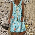 thumbnail image 1 of LOVZFMLL Robes Femmes Décontractées Imprimées Robe Débardeur Plage Col en V Poche Sans Manches Robes de Costume, 1 of 5