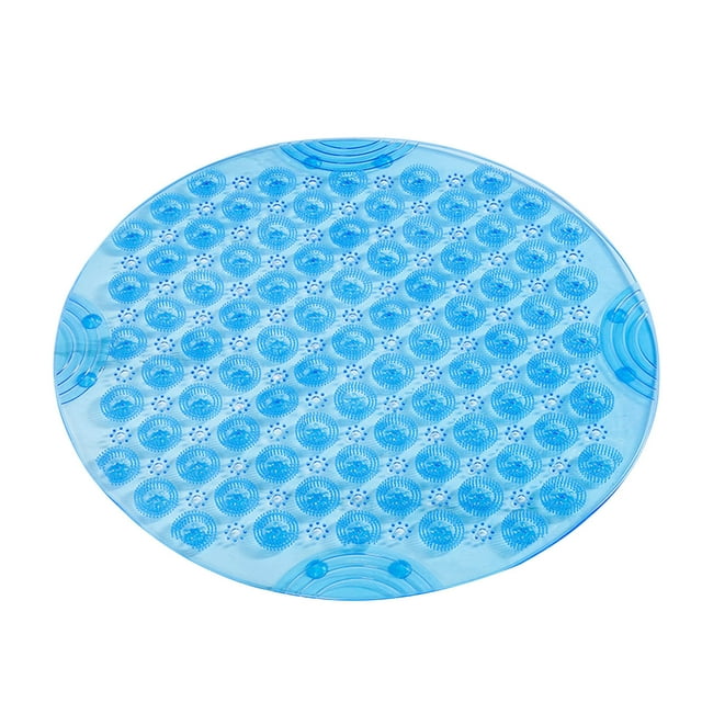 TUWABEII Bath Tub Shower Mat, PVC Non-Slip Round Shape Shower Mat with Drain Holes, Suction Cups for Bathroom Bathtub