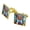 Gold, variant on Flying Spaghetti Monster Stained Glass Square Cufflink Set - Silver or Gold
