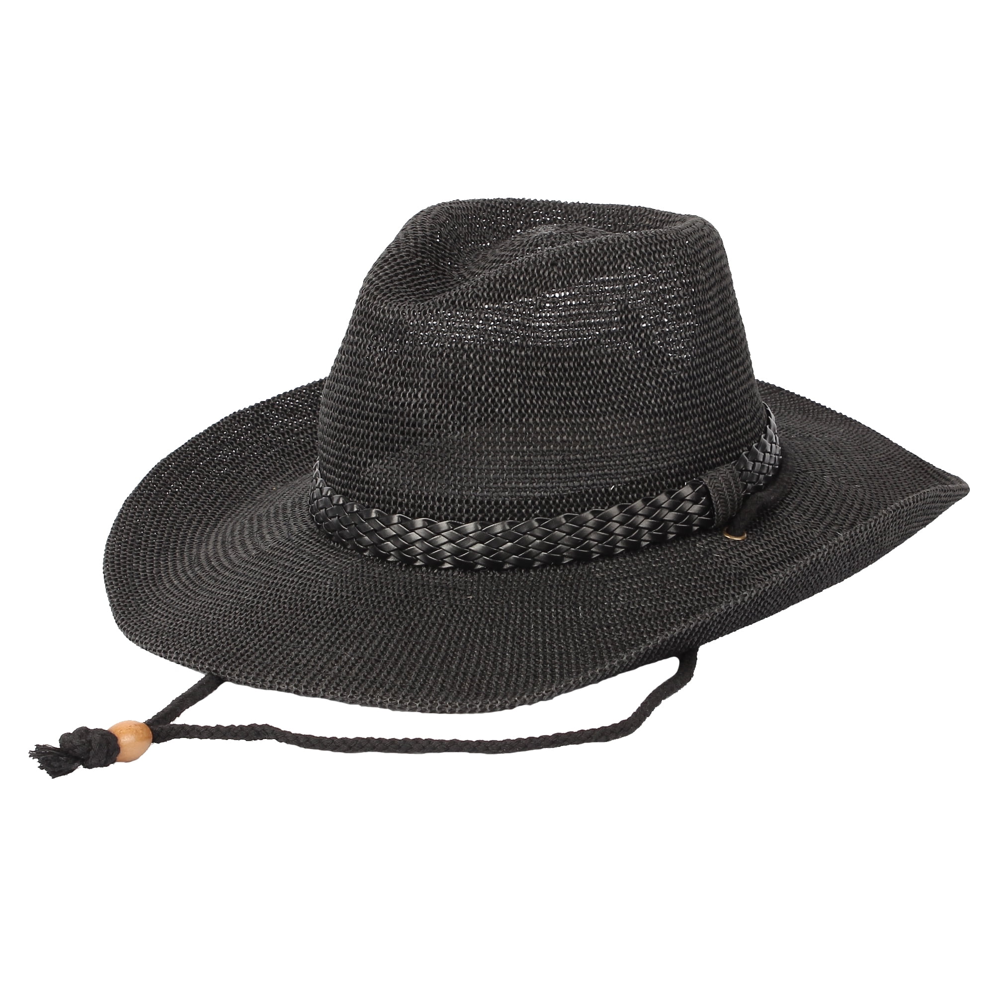 WITHMOONS Western Cowboy Hat Cool Paper Straw Banded Chin Strap CRC1054