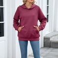 thumbnail image 3 of Women's Hoodies Solid Color Long Sleeve Sweatshirt with Pockets Hooded Sweat Top Fleece Pullover s Autumn Winter Thermal Sweatshirts Sweater Tunic Hoodie Streetwear Fashion, 3 of 6