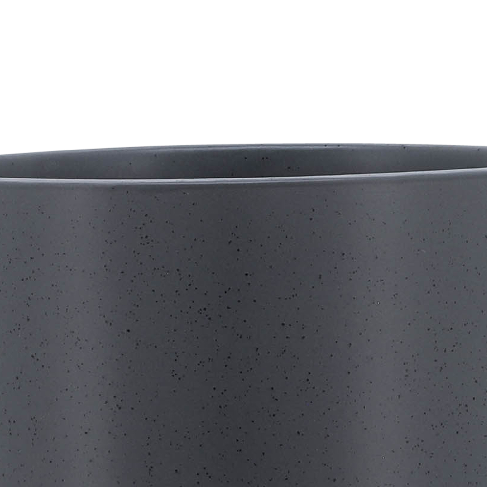 8" Planter W/ Wood Stand, Matte Gray