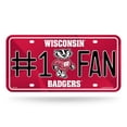 thumbnail image 1 of Wisconsin Badgers #1 Fan License Plate, 1 of 3