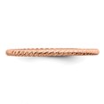thumbnail image 4 of 925 Sterling Silver Rose Gold Twisted Stackable Ring Fancy/, 4 of 8