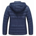 thumbnail image 2 of Women's Hooded Puffer Jacket Lightweight Warm Puffy Quilted Winter Coat Waterpoof Jackets for Cold Weather, Navy XL, 2 of 8