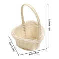 thumbnail image 2 of Ohmyroo Flower Girl Basket with Handle, Artificial Rattan Braided Wedding Basket, Aesthetic Photo Prop for Bridal Party, Decorative Flower Holder for Ceremonies, 2 of 6