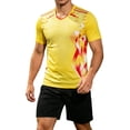 thumbnail image 3 of CONZONE Mens 2 Peice Soccer Outfits Graphic Short Sleeve Workout Tshirt Shorts Sets Breathable Quick Dry Football Training Uniform, 3 of 6
