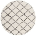 thumbnail image 3 of SAFAVIEH Berber Abel Geometric Shag Area Rug, Ivory/Gray, 6'7" x 6'7" Round, 3 of 9