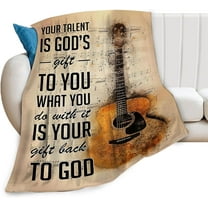 Guitar Music Blanket Guitar Gifts for Girls Women Men Music Throw Blanket Guitar Blanket for Kids Adults Soft Warm Cozy Fleece Blanket for Couch Sofa ​Bed 60""x80""