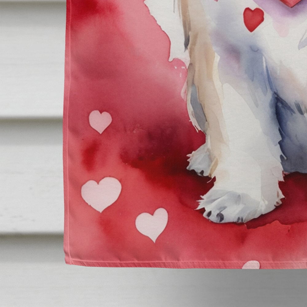 Lhasa Apso My Valentine House Flag 28 in x 40 in