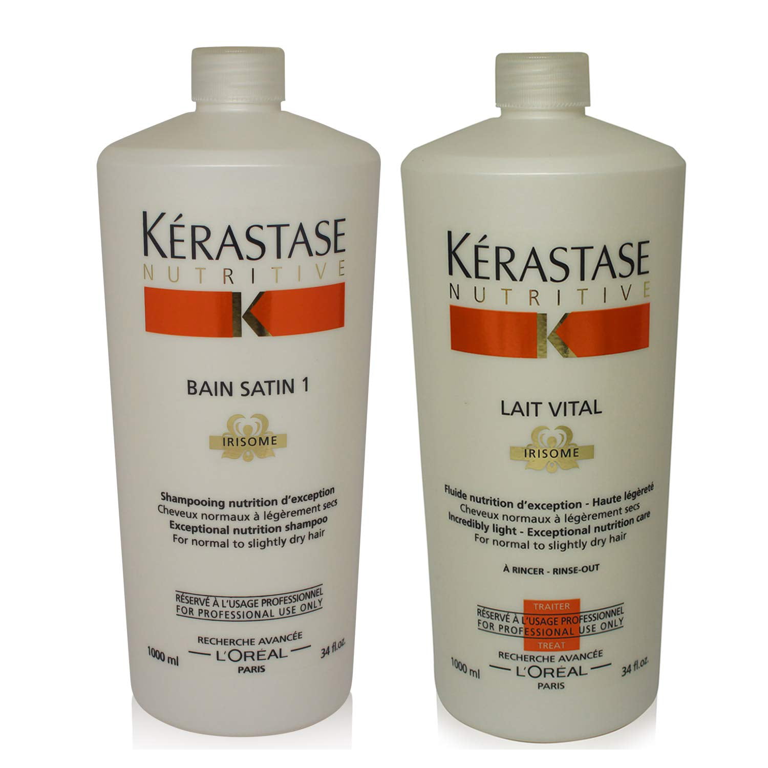 Kerastase Bain Satin 1 Shampoo Vital Conditioner 34oz Duo - Walmart.com