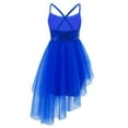 thumbnail image 2 of Oyolan Kids Girls Shiny Sequin Criss Cross Ballet Dance Leotard Dress Princess Party Dance Wear Dark Blue 7-8, 2 of 7