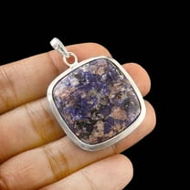 Owais Gems And Jewelry Natural Sodalite Pendant 98 CT Cushion Shape Gemstone Silver Pendant Women's Jewelry.
