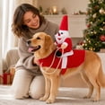 thumbnail image 5 of Santa Riding Dog Costume, Funny 3D Christmas Pet Outfit with Plush Santa Rider & Reins for Holiday Party, Photos and Pet Cosplay，Xl, 5 of 5