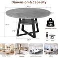 thumbnail image 2 of Bingirl 47.2-Inch Round Dining Table for 4 - 6: Farmhouse Kitchen Table with Storage for Kitchen, Dining, Living, Meeting Rooms, and Apartments - Grey, 2 of 7