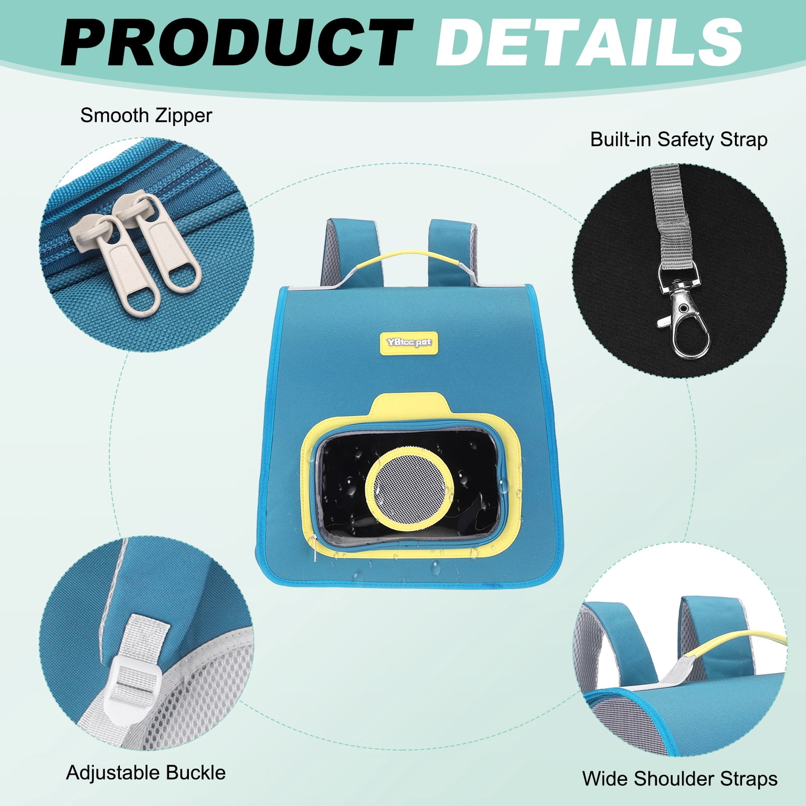 Cat Backpack Carrier, Large Space & Foldable, Breathable Pet Hiking Travel Backpack Dark Blue