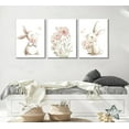 thumbnail image 3 of Hieng Pink Girl Nursery Bunny Canvas Wall Art Cute Rabbit Wildflowers Painting Pictures Wall Decor Botanical watercolor Flower Poster printing artwork, 3 of 5