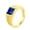 Gold Plated Blue, variant on Men's Stainless Steel Black Stone Ring Square Gemstone Pinky Finger Rings with Crystal Statement Jewelry Silver Size 10
