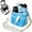 Blue, variant on 4 Water Bottle Holder with Strap | Family Size 4 Compartment Drink Bag, Multiple Tumbler Carrier Caddy | Adjustable Fits Large & Small Drinks | Hands Free, Won't Tip Over in Car