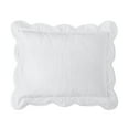 thumbnail image 2 of Historic Charleston Decorative Pillow Covers 100% Cotton White Scalloped 20 in x 36 in Embossed Floral Matelasse, 2 of 6