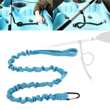 Paddle Leash Fishing Pole Holder Bungee 100cm-150cm Kayak Paddles Keeper Premium Boating Fishing Rods Traction Rope Fixed Accessories Blue