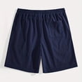 thumbnail image 3 of Mens Shorts with Pockets and Drawstring Jacquard Texture Casual Men's Shorts Waffle Knit Short, Navy Blue, 2XL, 3 of 7