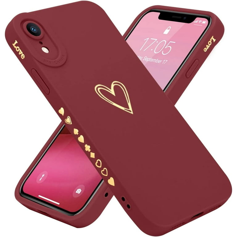 Designer Square Case Compatible with iPhone XR for Women, Luxury Aesthetic  Classic Pattern Leather Back Cover Soft Frame Metal nameplate Cute Shiny  Trunk iPhone XR Case 6.1 inch - Coffee 