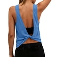thumbnail image 4 of Xijirk Women's Crew Neck Sleeveless Tank Top Loose Fit Solid Casual Basic Tee Breathable Everyday Summer Vest,M, 4 of 6