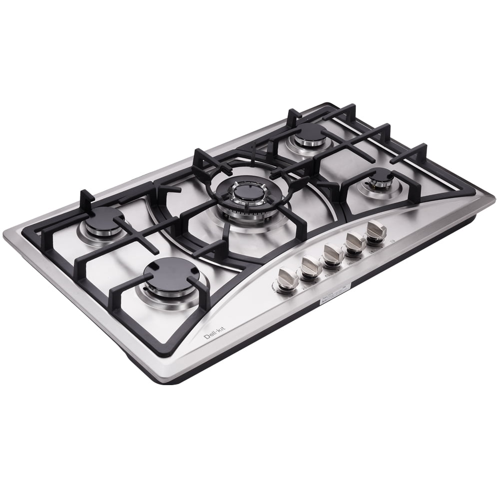 USA 34" Stainless Steel 6 Burner Built-In Stove NG/LPG Gas Hob Cooktop Cooker 
