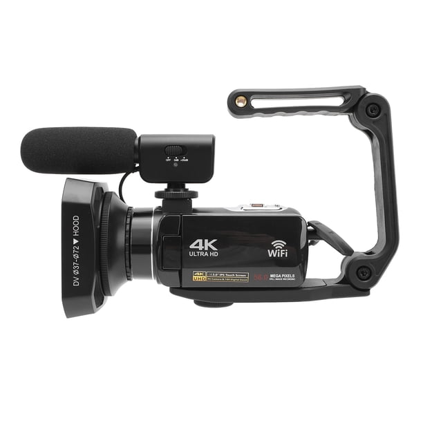 Grabador De Vídeo Digital WiFi, Cámara De Vídeo 4K HD 18X Zoom Multifunción Con Micrófono Estabilizador Para YouTube