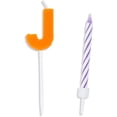 thumbnail image 5 of Blue Panda Birthday Cake Candles Set (96 Count) Letter J and Colored Stripes, 5 of 7