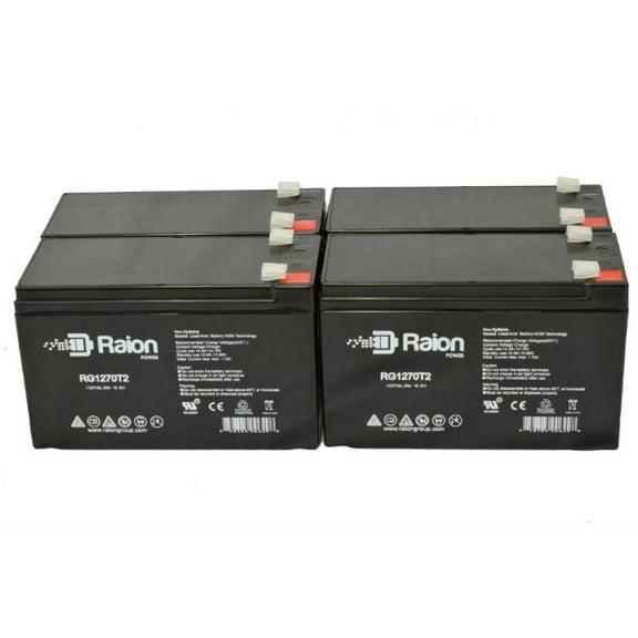 Raion Power 12V 7Ah Replacement Battery for Long Way LW-6FM7.6J - 4 Pack