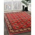 thumbnail image 3 of Ahgly Company Machine Washable Indoor Square Industrial Modern Red Area Rugs, 4' Square, 3 of 7