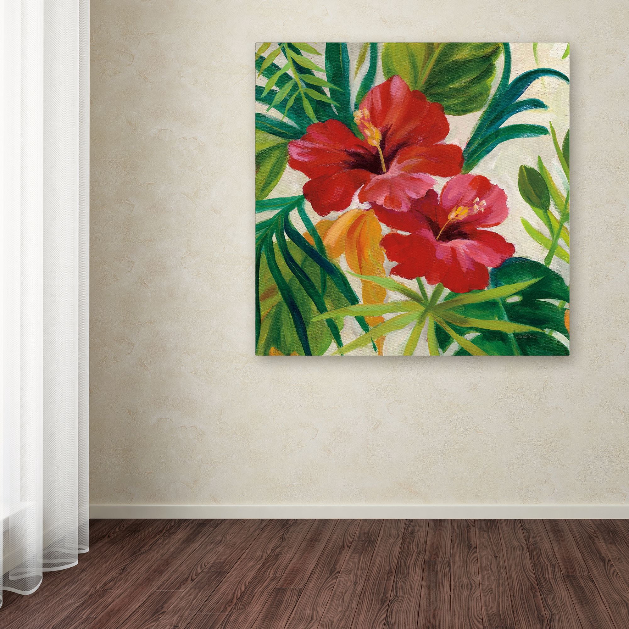 Trademark Fine Art Floral Canvas Art ' Tropical Jewels II v2 Crop ' by Silvia Vassileva