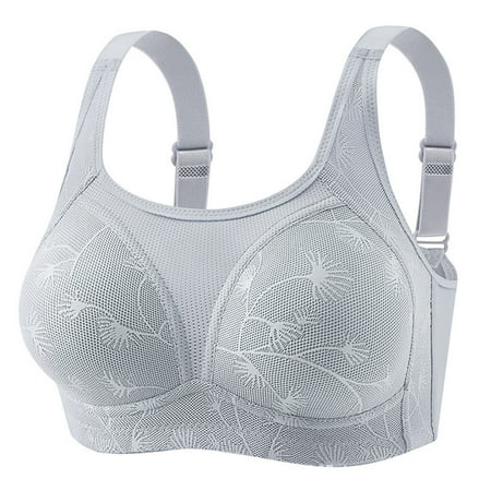 SMihono Deals Women s Wireless Minimizer Bra Plus Size Non-Padded Soft Full Figure Bras Breathable Comfy Solid Color Bralettes Silver 40/90