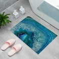 Abstract Marble Turquoise Blue Art Door Mat, Entrance Doormat